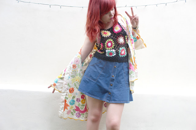 topshop denim skirt festival outfit