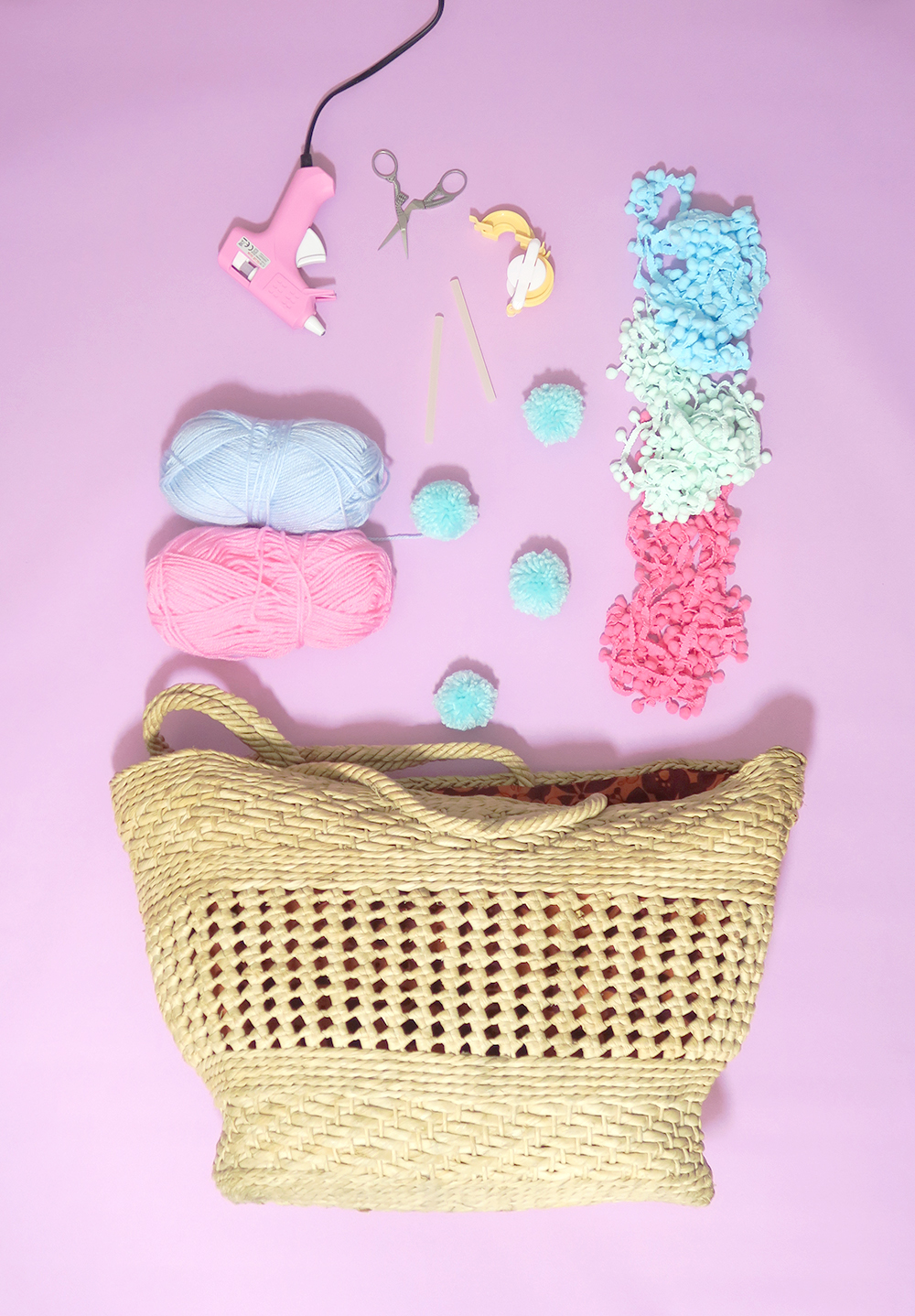 Paige Joanna DIY Pompom Beach Bag