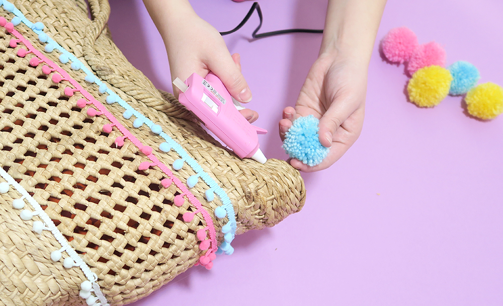Paige Joanna DIY Pompom Beach Bag
