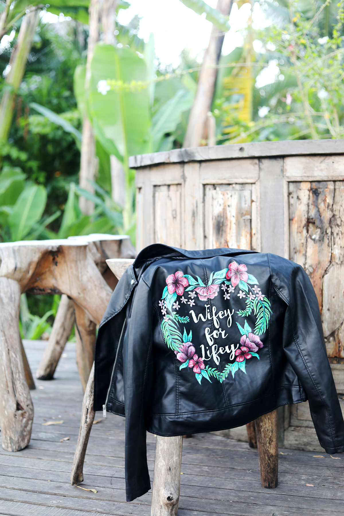 Paige Joanna Hand Painted Jacket Wedding Honeymoon