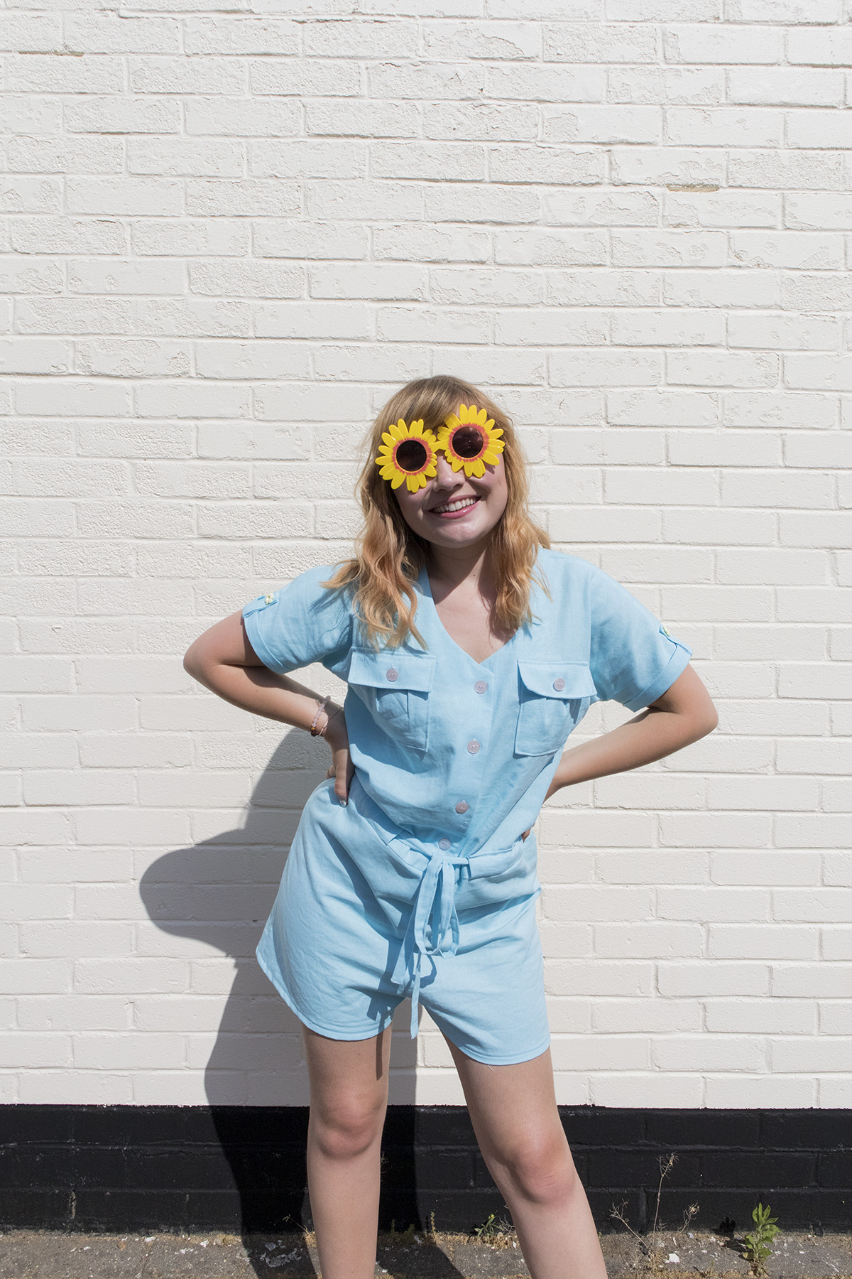 Paige Joanna Tilly & The Buttons Alexa Romper sew me sunshine blue